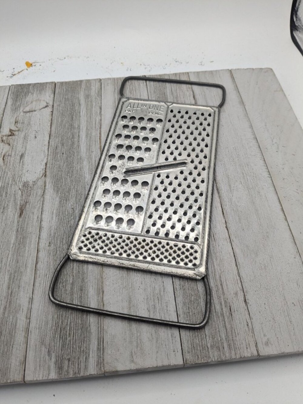 All in One Metal Vintage Cheese Vegetable Veggie Grater 10 1/2" by 4" USA